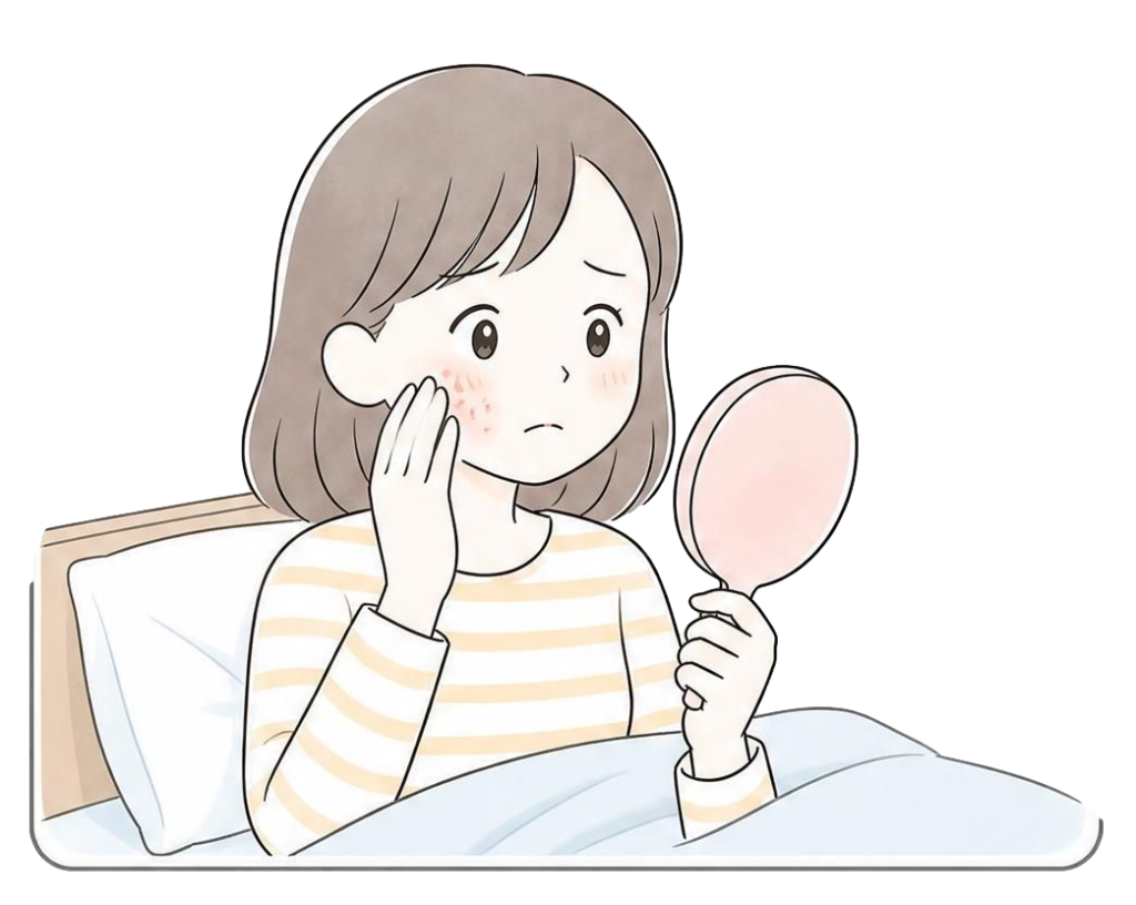 朝の肌荒れ
