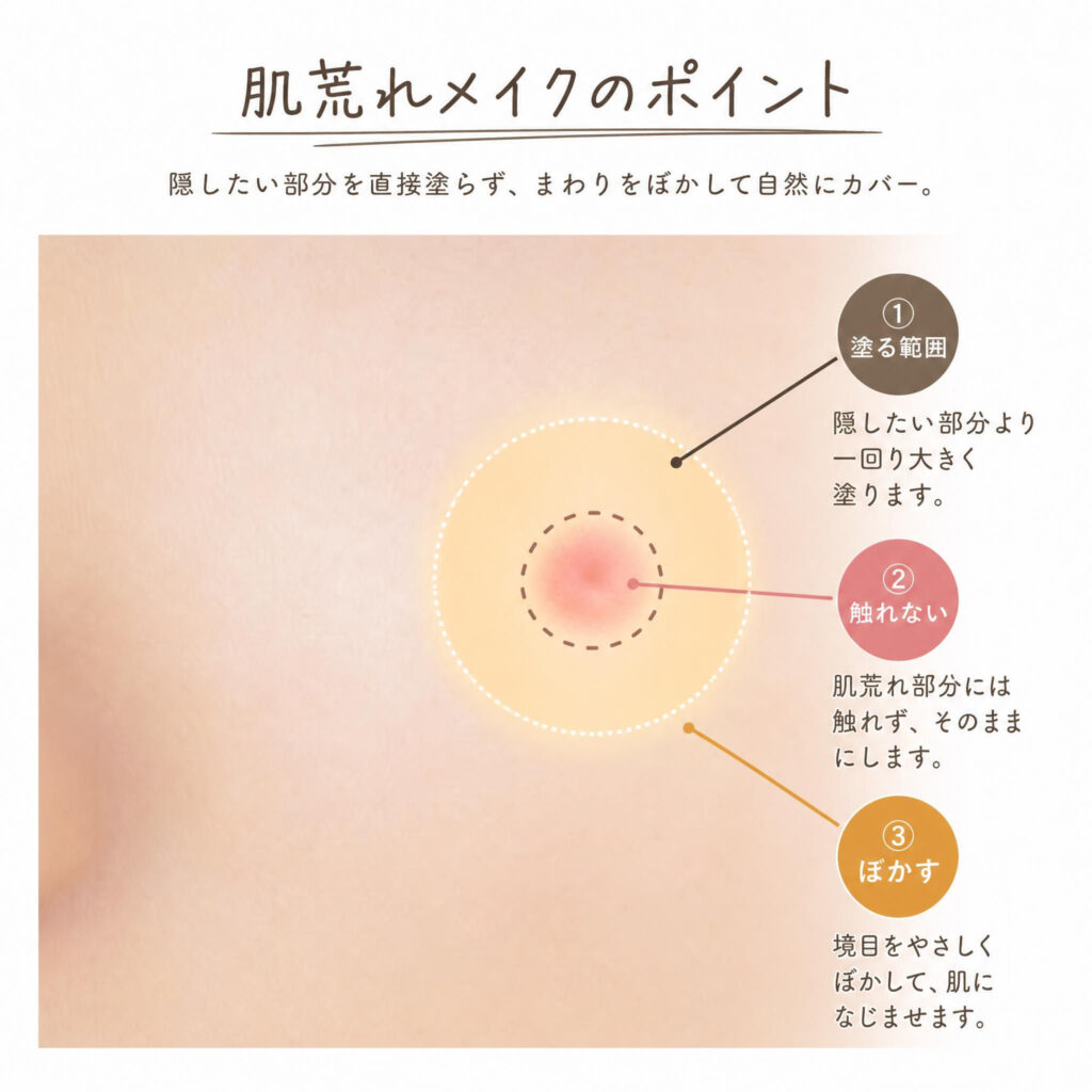 肌荒れぼかしメイクポイント