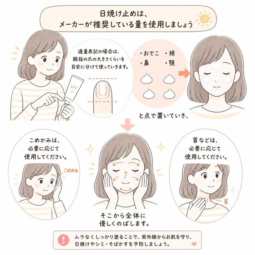 日焼け止め、下地の塗方